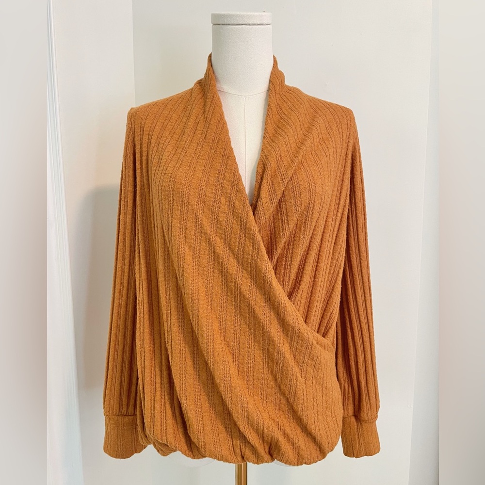 Anthropologie Maeve Rafela Hacci Surplice Top Sweater Size S